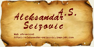 Aleksandar Seizović vizit kartica